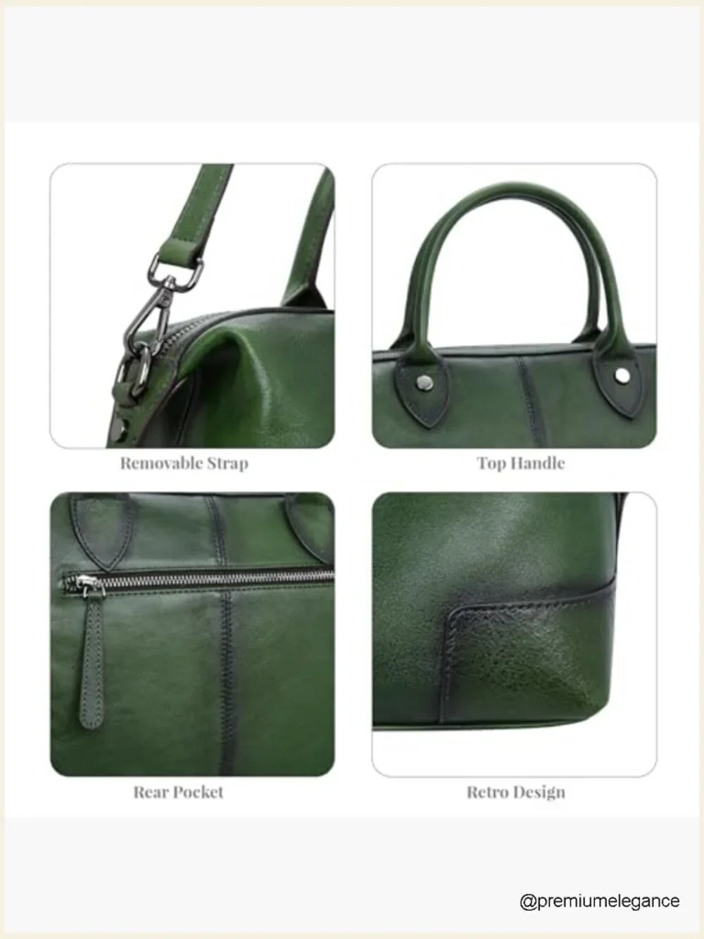 Genuine Leather Satchel Tote Bag Large Capacity Vintage Doctor Bag